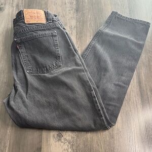 90’s Vintage Levi's 516  High-Rise Tapered Leg Jeans in Washed Charcoal